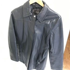 ***like NEW Coach women’s black leather jacket